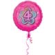 Balon foliowy urodzinowy "4" - różowy 43 cm