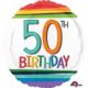 Balon foliowy "Rainbow Birthday 50" 43 cm 1 szt.