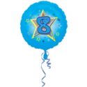 Balon foliowy urodzinowy "8" - niebieski 43 cm