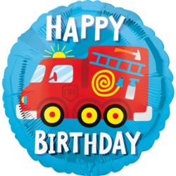 Balon foliowy standard Happy Birthday Fire Truck
