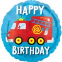 Balon foliowy standard Happy Birthday Fire Truck