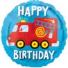 Balon foliowy standard Happy Birthday Fire Truck