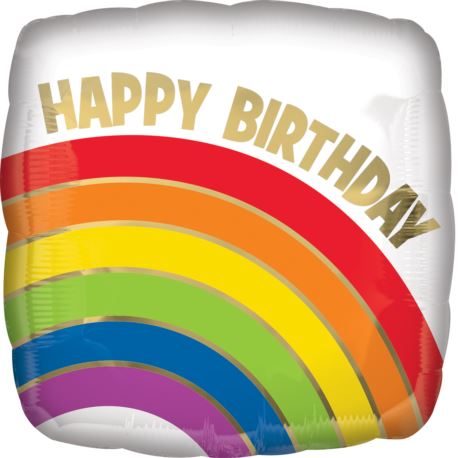 Balon foliowy Tęcza Happy Birthday 18"