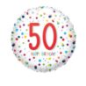 Balon, foliowy "50" Urodziny konfetti 43 cm