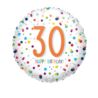 Balon, foliowy "30" Urodziny konfetti 43 cm