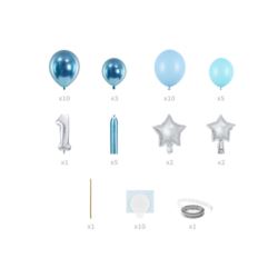 Bukiet balonów Cyfra "1", niebieski, 90x140cm