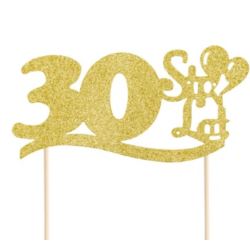 Toppery na tort 30 urodziny złoty