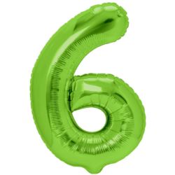 Balon foliowy zielona cyfra "6" 100cm