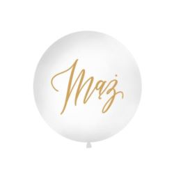balony, balony na hel, dekoracje balonowe, balony Łódź, balony z nadrukiem, Balon 1 m, Mąż, biały