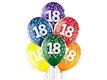 balony, balony na hel, dekoracje balonowe, balony Łódź, balony z nadrukiem, Balony 12" 18th Birthday 6 szt.