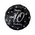 Balon foliowy B&C Happy 40 Birthday, czarny, nadru