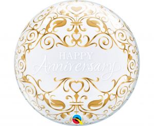 Balon foliowy 22" QL Bubble Poj. "Happy Anniversar