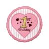 Balon foliowy 1st Birthday, różowy, 18"