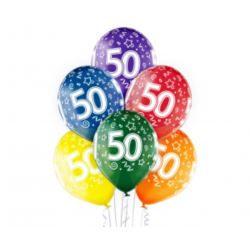 Balony 12" 50th Birthday,  6 szt.