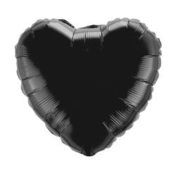 balony, balony na hel, dekoracje balonowe, balony Łódź, balony z nadrukiem, Balon foliowy 18" FX - "Serce" (czarne)