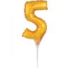Balon foliowy miniaturowy na patyczku cyfra "5"
