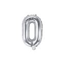 Balon foliowy Litera "O", 35cm, srebrny