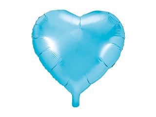 Balon foliowy Serce, 45cm, błękitny, 1 szt.