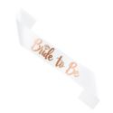 Szarfa Bride To Be biała 160 cm napis rose gold