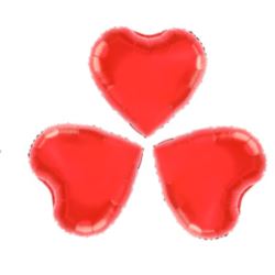 Balon foliowy serce czerwone 9cali 3szt