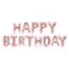 Balon foliowy Happy Birthday, 340x35cm, różowe zło