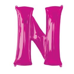 Balon foliowy Litera "N" różowy, 60x81 cm