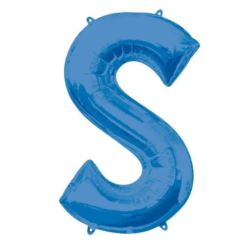 Balon foliowy Litera "S" niebieski, 53x88 cm
