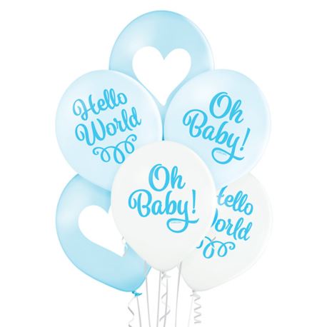 Balony 12" Oh Baby Boy 6 szt.