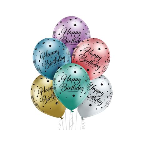Balony 12" Happy Birthday, 6 szt.