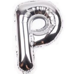 Balon foliowy 16", litera "P" srebrne