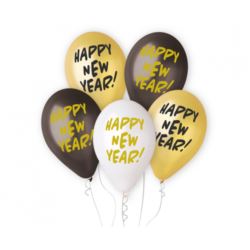 Balony Premium Hel Happy New Year, 13"/ 5 szt.