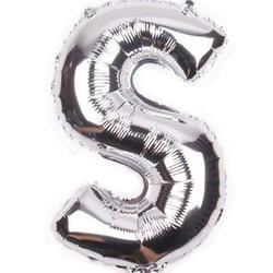 Balon foliowy 16", litera "S" srebrne