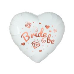 Balon foliowy Bride To Be (białe serce), 18"