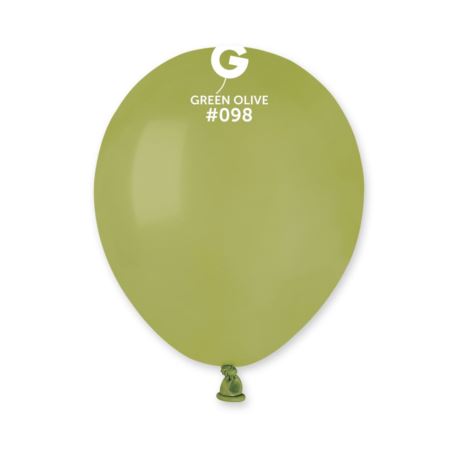 Balon A50 pastel 5"- zielone oliwkowe 98/ 100 szt.