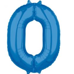 Balon foliowy Cyfra "0" Niebieska 66cm