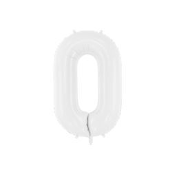 Balon foliowy Cyfra ''0'', 86 cm, biały