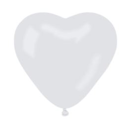 Balon CR6 pastel "Serce bez nadruku" - biały 01