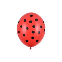 Balony 30 cm, Kropki Pastel Poppy Red, 6 szt.