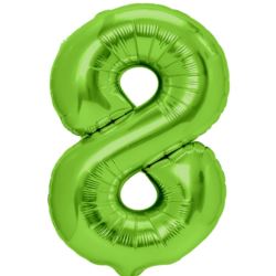 Balon foliowy zielona cyfra "8" 100cm