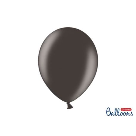Balony Strong 30cm Metallic Black, 100 szt.