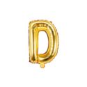 Balon foliowy Litera "D", 35cm, złoty