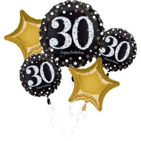 Bukiet balonów "30 - urodziny" 5 szt.