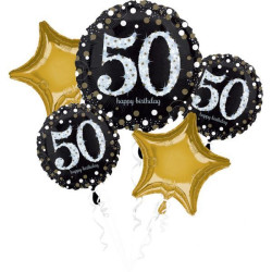 Bukiet balonów "50-Urodziny" w op. 5 szt.