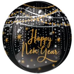 Balon foliowy ORBZ Happy New Year  38 cm x 40 cm