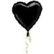 Balon foliowy serce - czarny, 43 cm 1 szt.