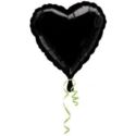 Balon foliowy serce - czarny, 43 cm 1 szt.