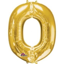 Balon, foliowy Litera Mini "O" 25x33 cm, złoty