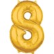 Balon foliowy cyfra "8" złoto 45x66 cm