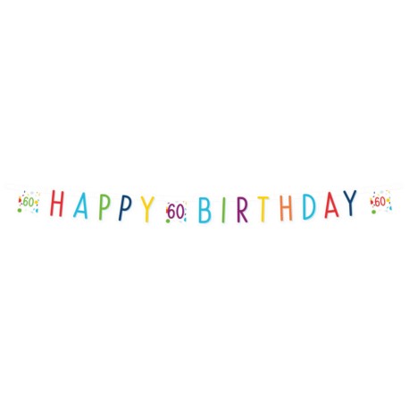 Girlanda Confetti Birthday 60 papier 180 x 13,8 cm