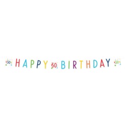 Girlanda Confetti Birthday 50 papier 180 x 13,8 cm